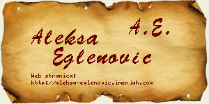 Aleksa Eglenović vizit kartica